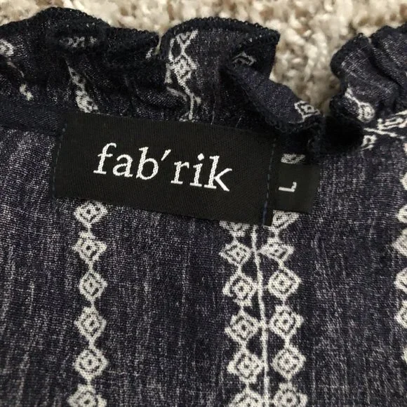 Fab’ Rik long sleeve cold shoulder tie waist blouse top Bell Sleeve Size Large - Picture 5 of 10